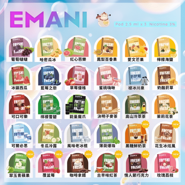 Emani 一代煙彈 (英國品牌) | sp2s/relx/lana等一代 電子煙 通用